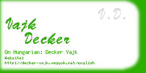 vajk decker business card